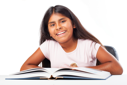 young girl reading